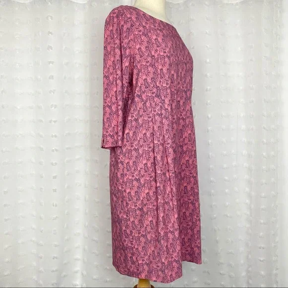 NWOT The Savile Row pink owl print shift dress 6 - Picture 9 of 11